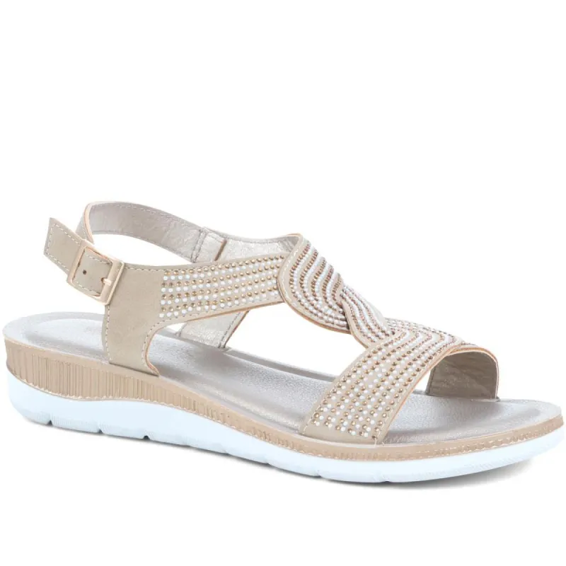 Woven Ankle Strap Sandals - INB37013 / 323 527 sold by Shoe-Shop