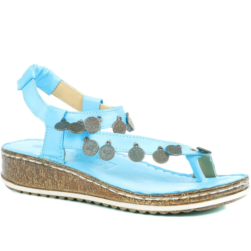 Embellished Leather Toe-Post Sandal - CAY29005 / 315 112 sold by Shoe-Shop
