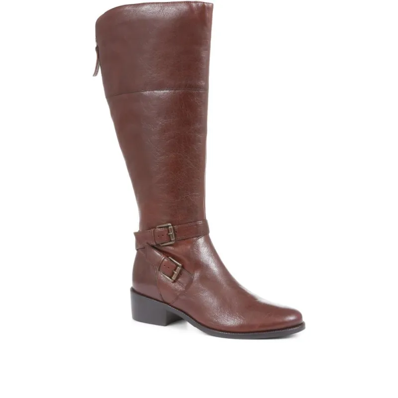 Phoebe Wide Calf Fit Leather Knee Boots - PHOEBEW / 320 896 sold by Shoe-Shop