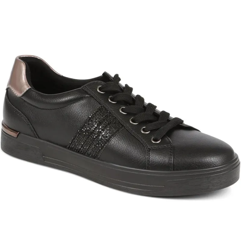 Metallic Accent Lace Up Trainers - BELWBINS39027 / 325 056 sold by Shoe-Shop