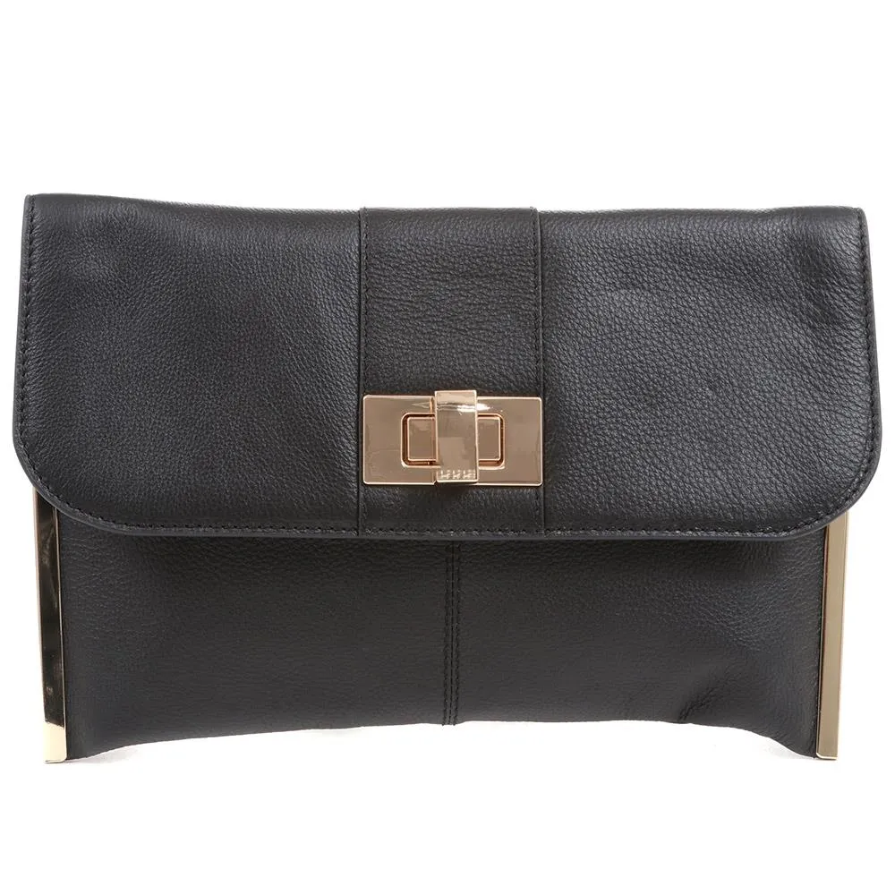 Buckle Fastening Leather Clutch - WILDA / 323 888 sold by Shoe-Shop product image thumbnail 2