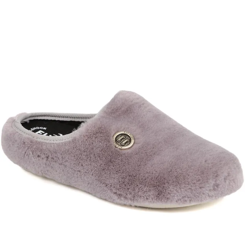 Faux Fur Mule Slippers - FLY38017 / 324 105 made by Shoe-Shop
