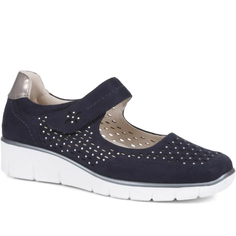 Embellished Wedge Heel Mary Janes - WOIL35001 / 321 713 sold by Shoe-Shop