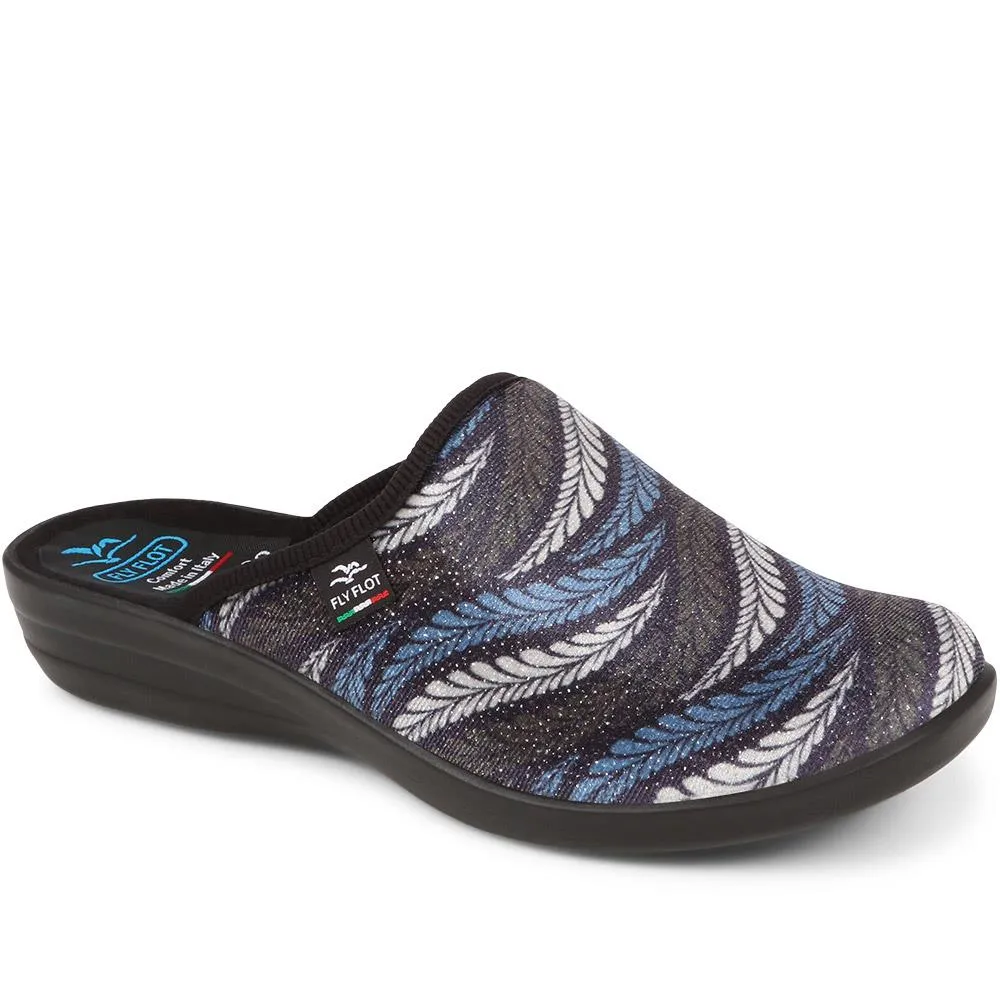 Velour Wedge Slipper Mules - FLY38015 / 324 113 sold by Shoe-Shop