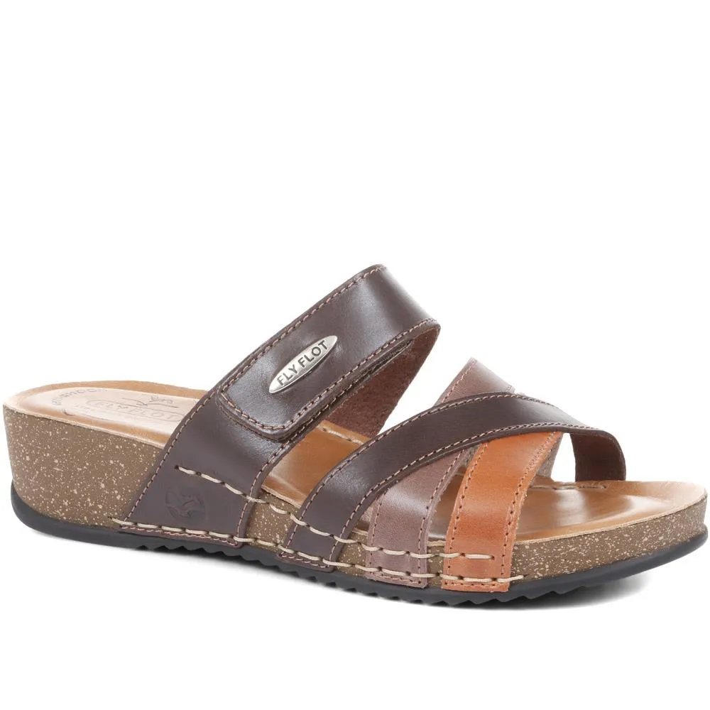 Fly Flot Leather Cross-Strap Mule Sandal - FLY35001 / 321 261 sold by Shoe-Shop
