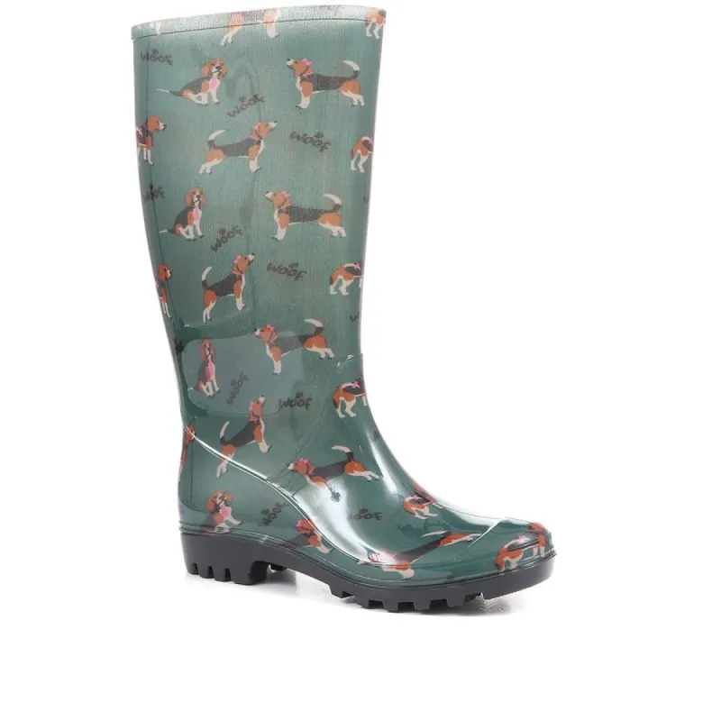 Dog Print Wellington Boots - JDE36007 / 323 044 sold by Shoe-Shop