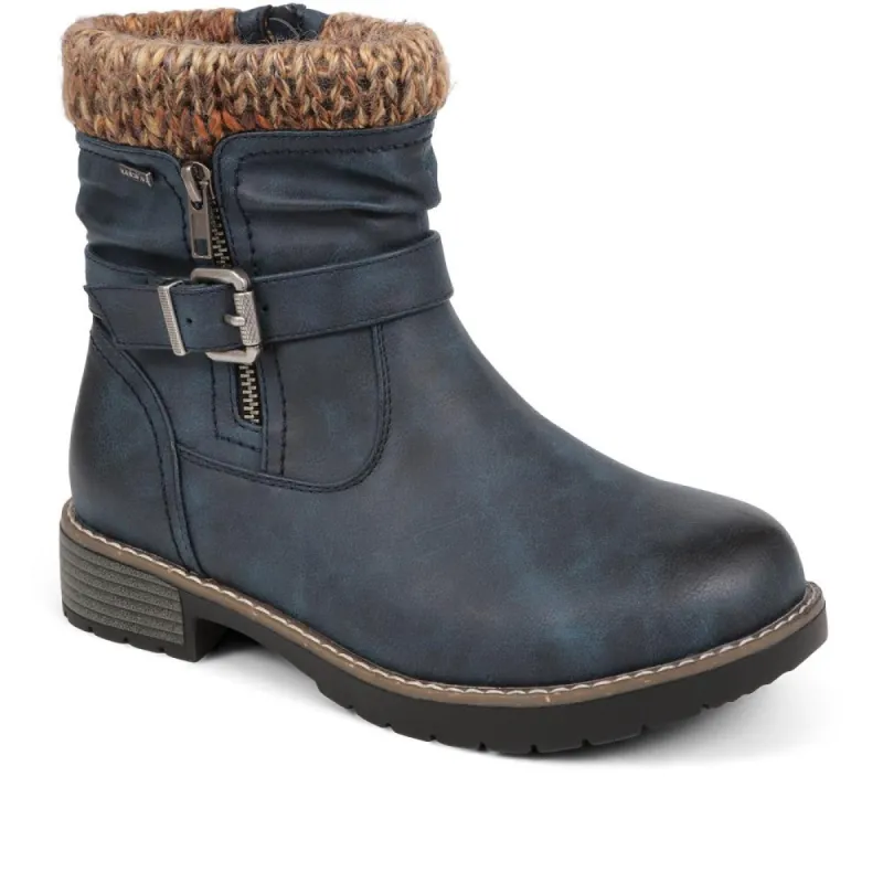 Knitted Cuff Ankle Boots - BEE / 324 435 sold by Shoe-Shop