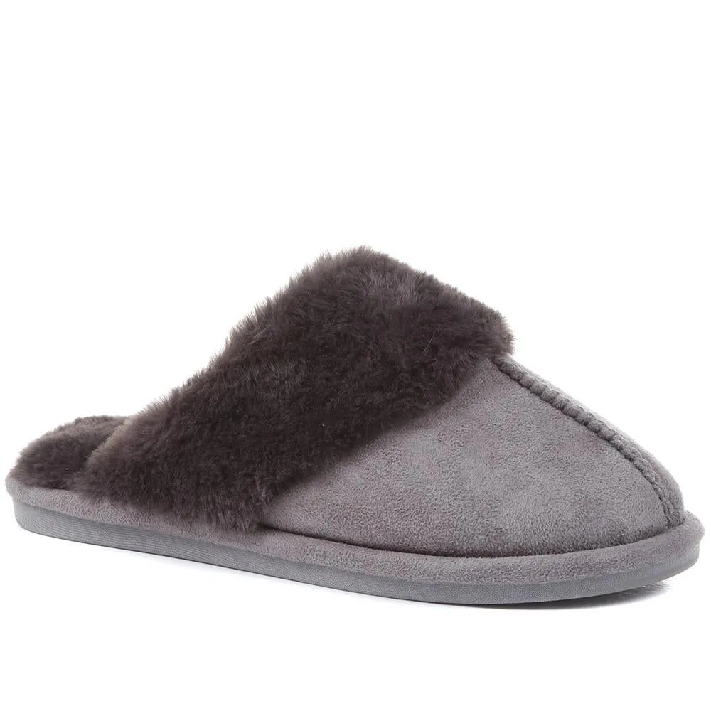 Faux-Fur Lined Mule Slippers - GALOP36007 / 322 899 sold by Shoe-Shop