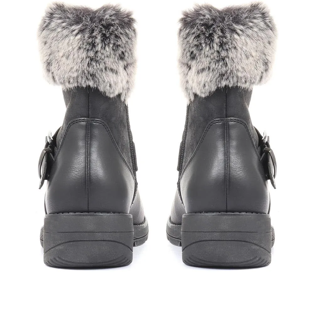 Faux Fur Trimmed Ankle Boots - WOIL34029 / 320 793 sold by Shoe-Shop product image thumbnail 4