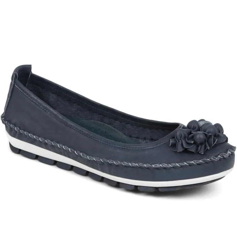 Floral Leather Ballet Pumps - SIMIN39007 / 324 765 sold by Shoe-Shop