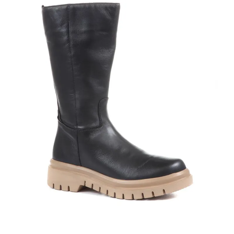 Cheel Calf Length Chunky Boots - GAB36511 / 322 679 sold by Shoe-Shop