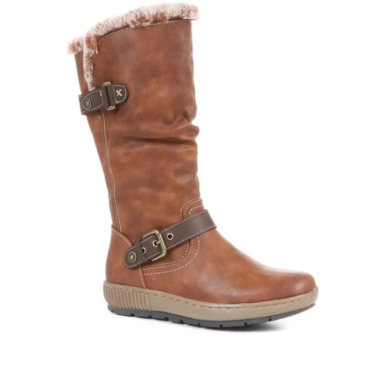 Ruched Calf Boot - WBINS34195 / 321 036 sold by Shoe-Shop