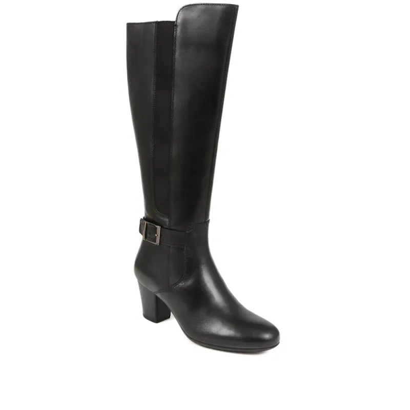 Heeled Buckle Detail Knee Boots - RNB38011 / 324 337 sold by Shoe-Shop
