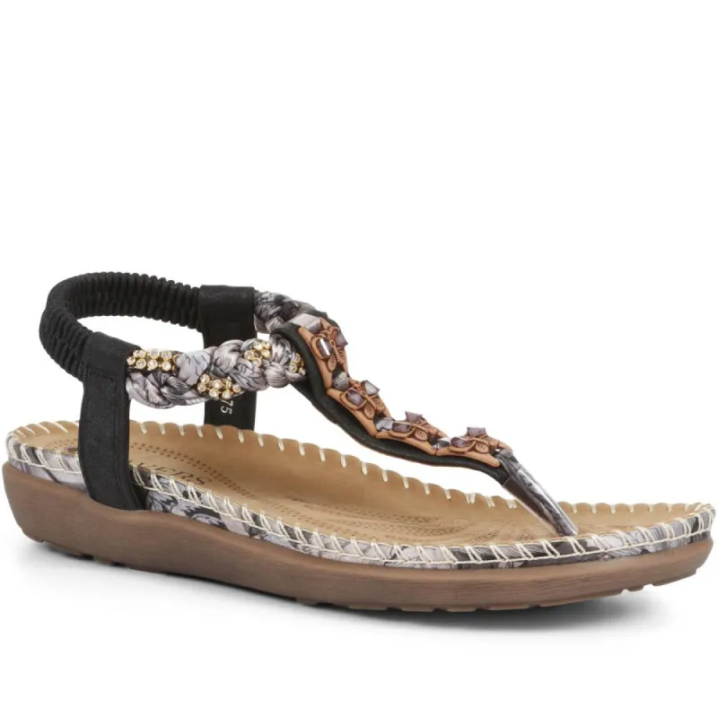 Embellished Toe Post Sandals - BAIZH35075 / 321 464 sold by Shoe-Shop