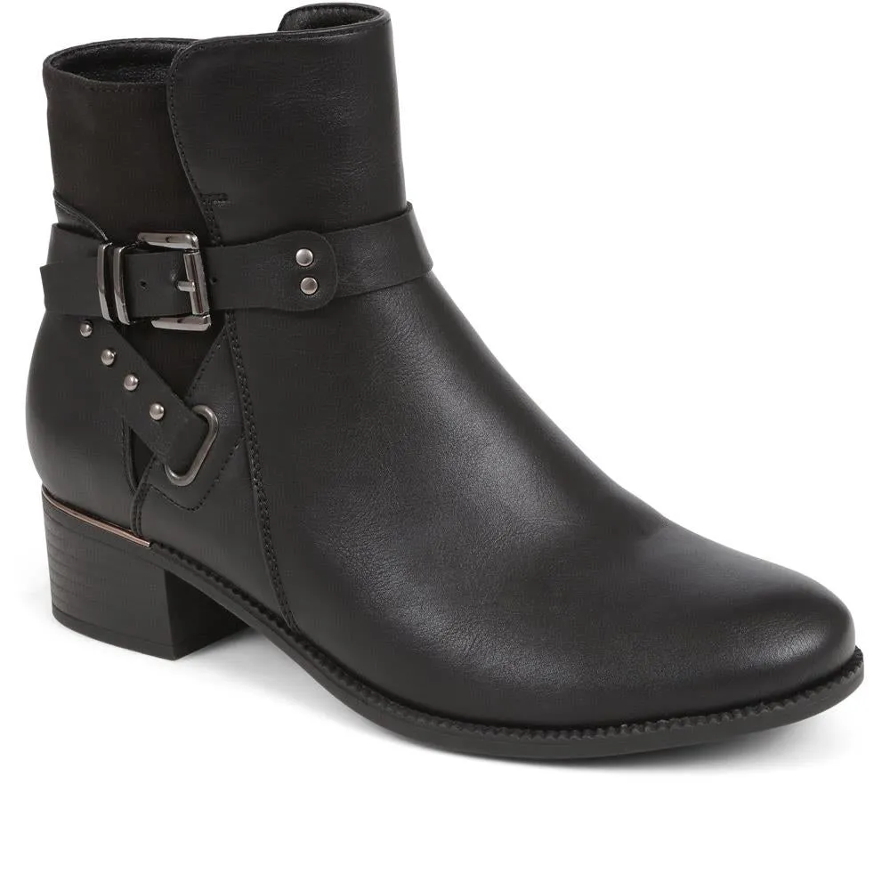 Buckle Detail Ankle Boots - WOIL38003 / 324 133 sold by Shoe-Shop