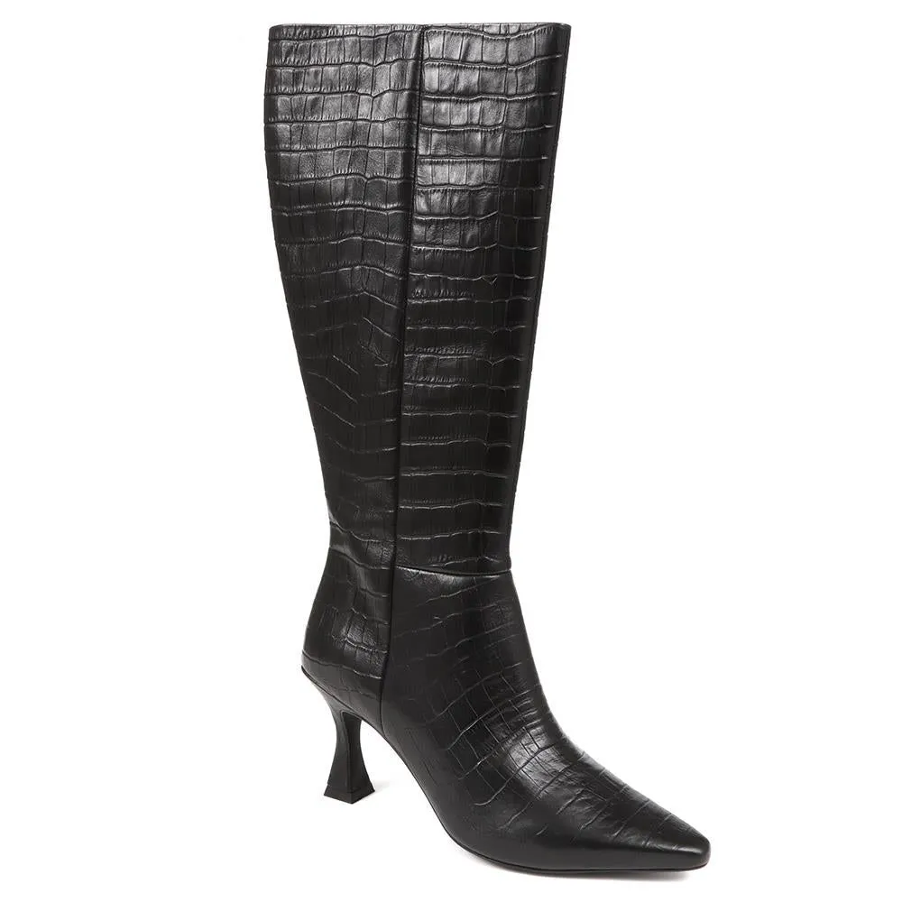 Knee-High Leather Heeled Boots - SIBILLA / 324 558 sold by Shoe-Shop
