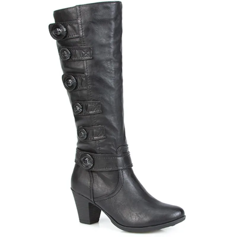 Knee High Boot with Button Detail - WBINS2226 / 306 616 sold by Shoe-Shop