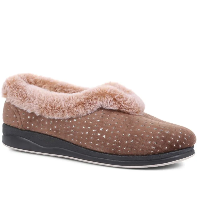 Wide Fit Full Slippers - QING36011 / 322 341 sold by Shoe-Shop