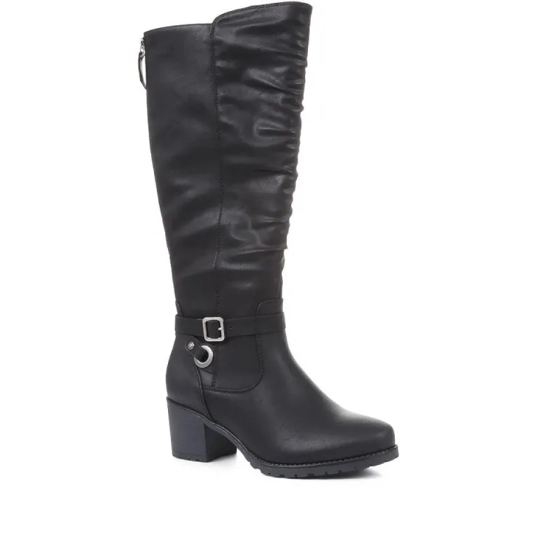Knee High Ruched Heeled Boots - CENTR36097 / 322 661 sold by Shoe-Shop