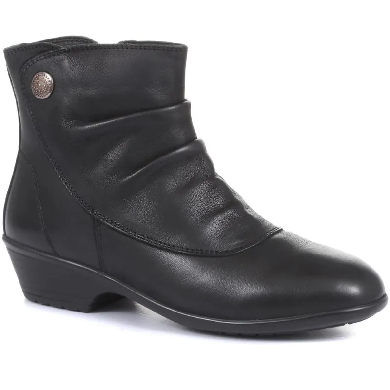 Wide Fit Leather Ankle Boots - KF30004 / 316 380 sold by Shoe-Shop