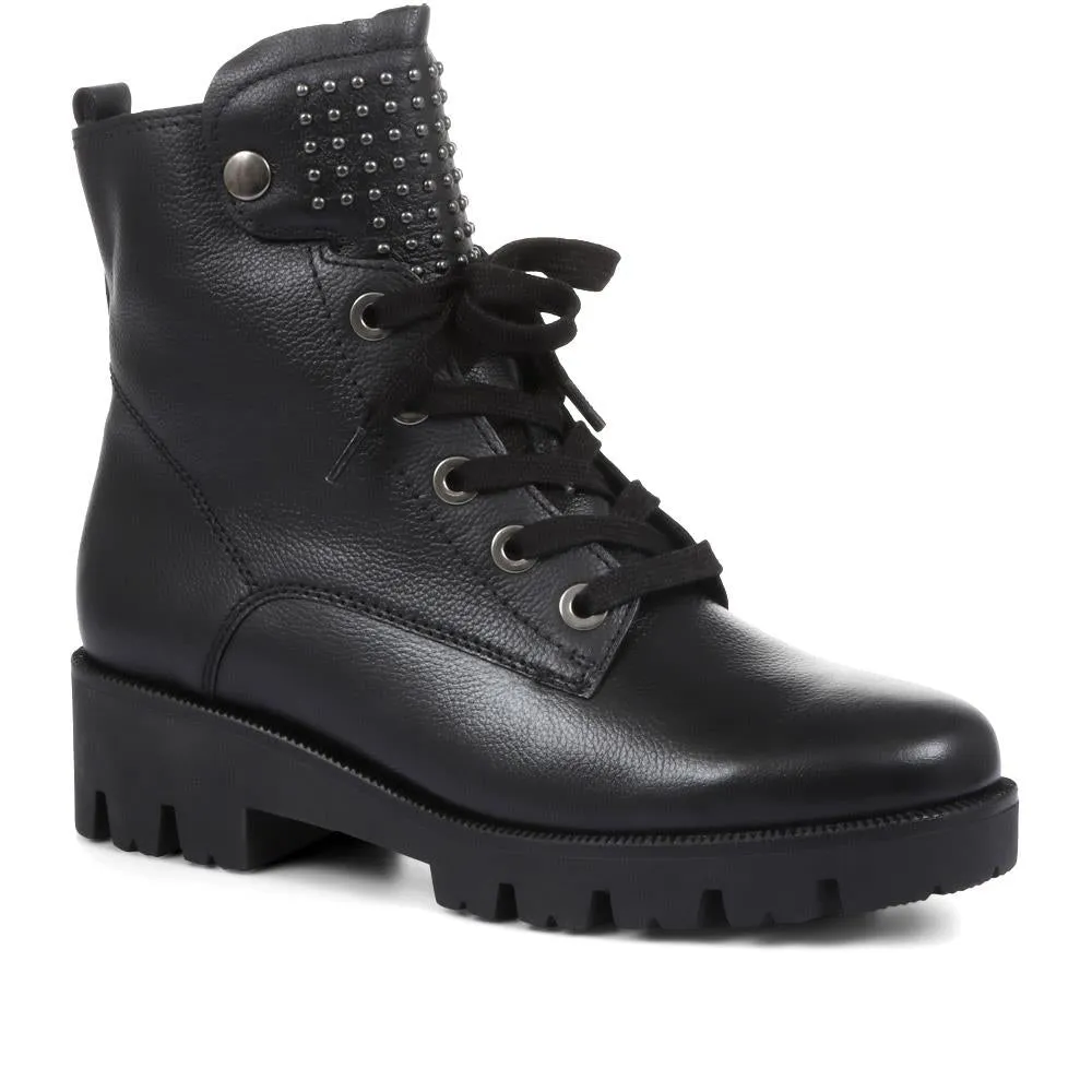 Wide Fit Leather Biker Boots - GAB32527 / 319 156 sold by Shoe-Shop