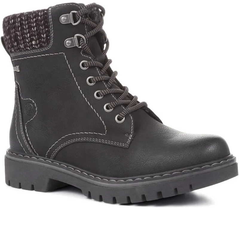 Knitted Cuff Ankle Boots - CENTR36045 / 322 462 made by Shoe-Shop