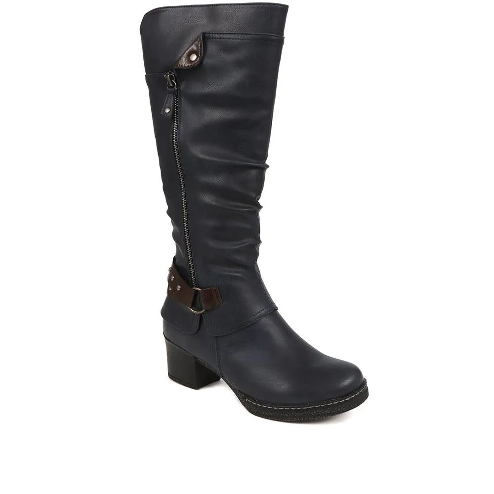 Block-Heeled Long Boots - WOIL38051 / 324 748 sold by Shoe-Shop product image thumbnail 3