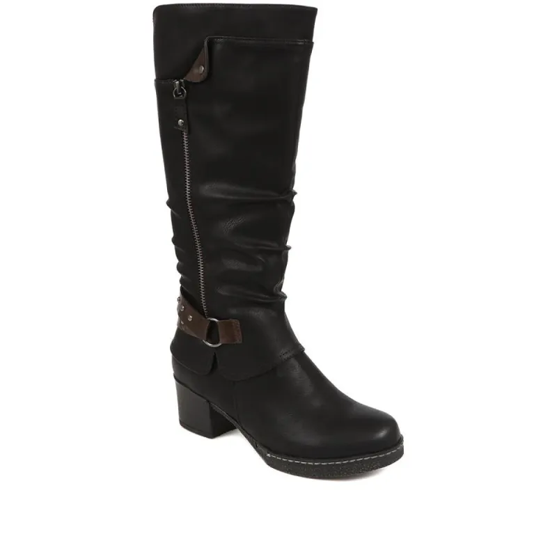 Block-Heeled Long Boots - WOIL38051 / 324 748 sold by Shoe-Shop