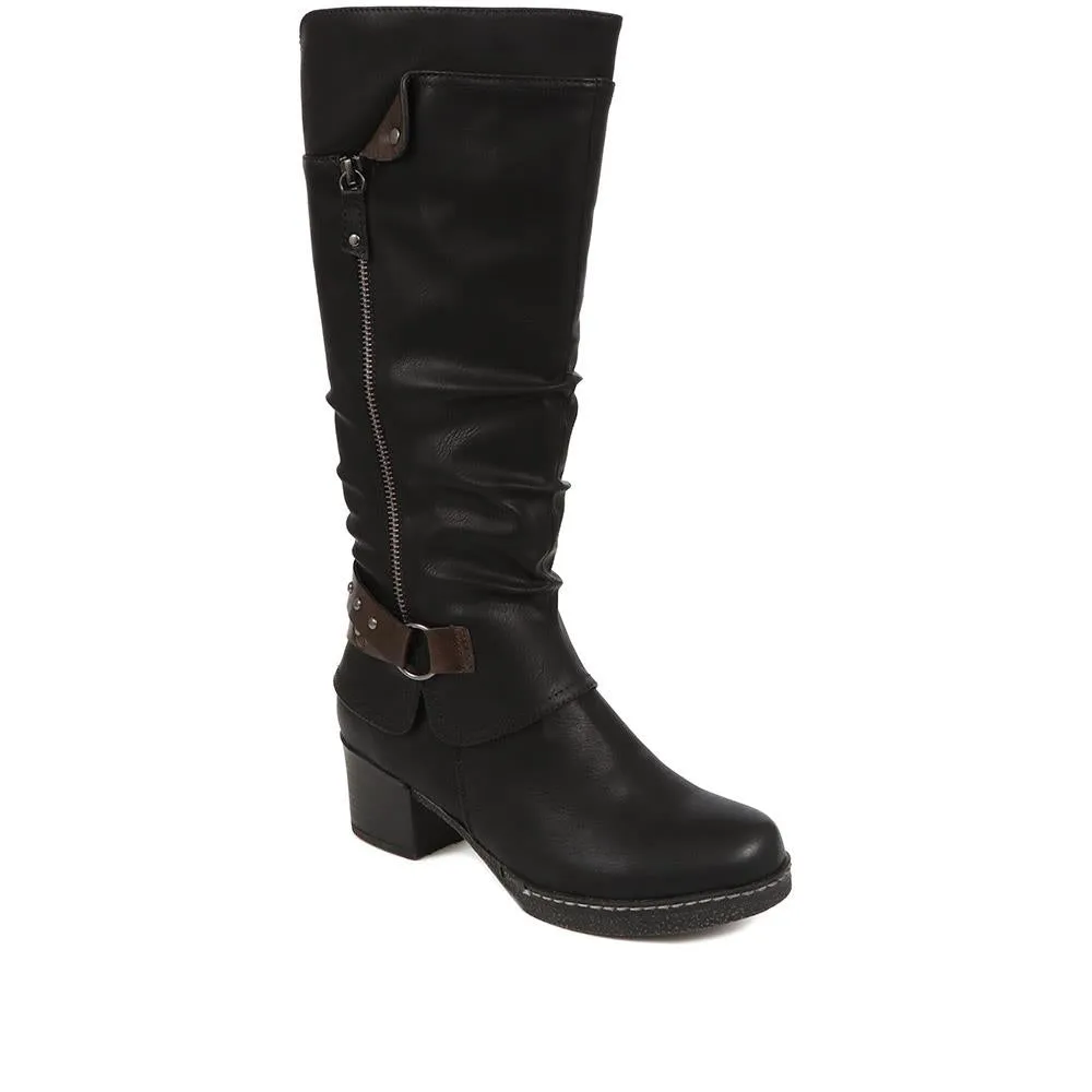 Block-Heeled Long Boots - WOIL38051 / 324 748 sold by Shoe-Shop product image thumbnail 4