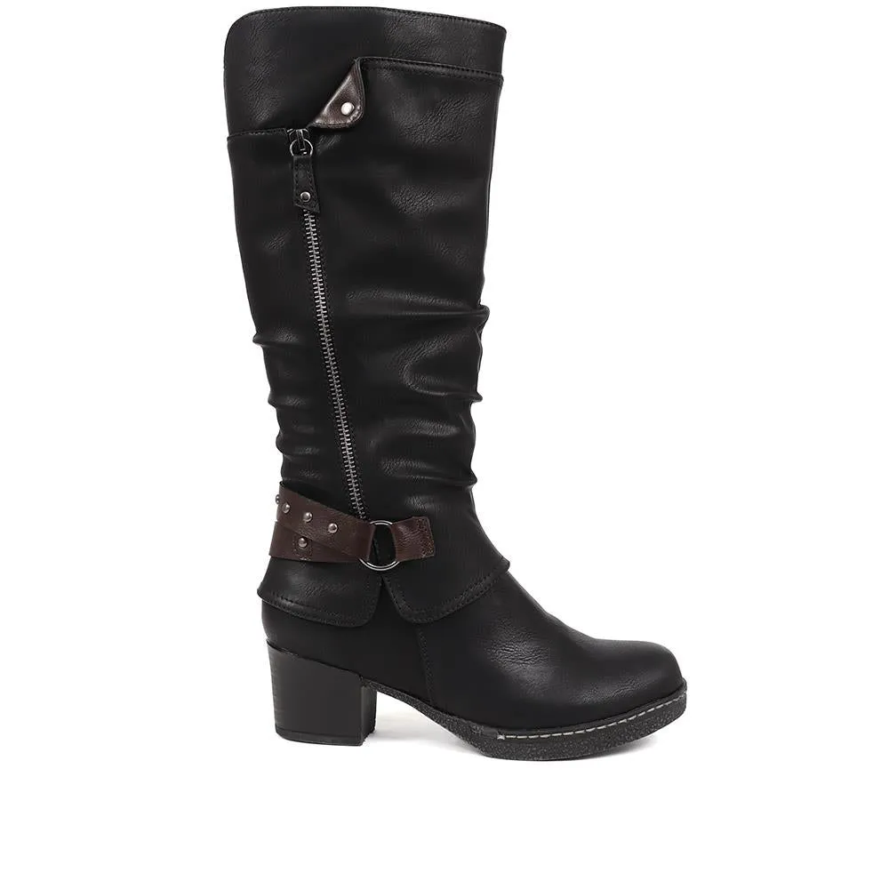 Block-Heeled Long Boots - WOIL38051 / 324 748 sold by Shoe-Shop product image thumbnail 5