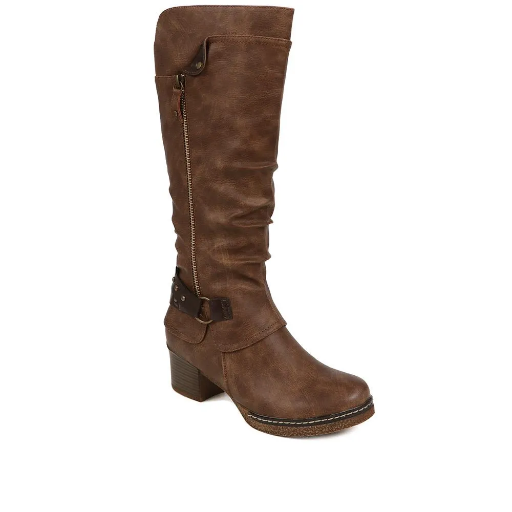 Block-Heeled Long Boots - WOIL38051 / 324 748 sold by Shoe-Shop product image thumbnail 2