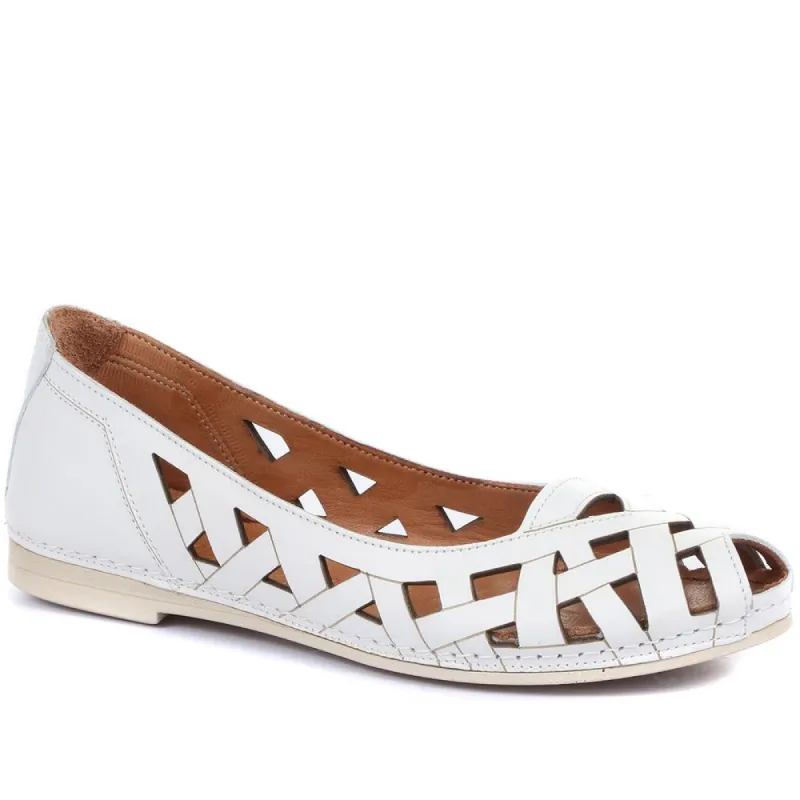 Wider Fit Leather Ballerina Pumps - KARY29015 / 315 056 sold by Shoe-Shop