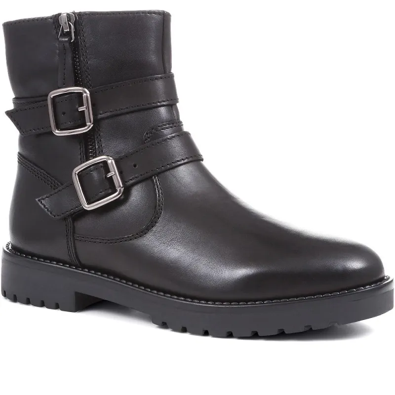 Wide Fit Leather Biker Boots - GOPI36005 / 323 096 sold by Shoe-Shop