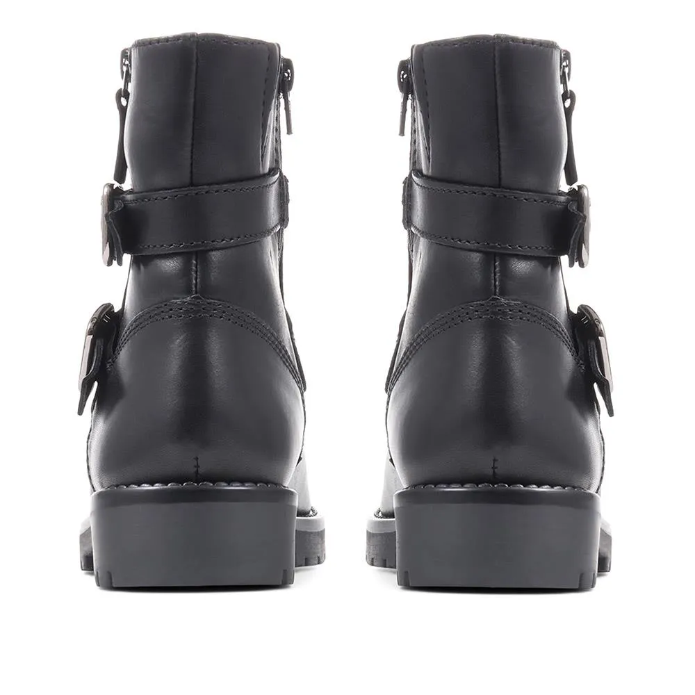 Wide Fit Leather Biker Boots - GOPI36005 / 323 096 sold by Shoe-Shop product image thumbnail 4