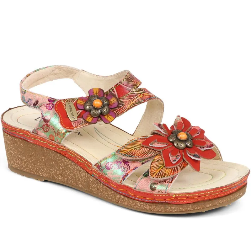 Multi Strap Patterned Sandals - VITA37504 / 323 585 made by Shoe-Shop