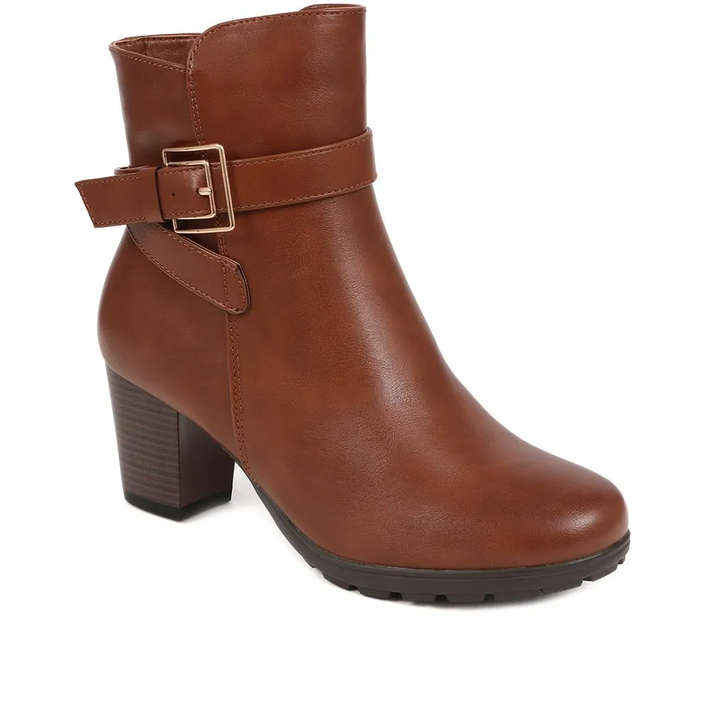 Buckle Detail Heeled Ankle Boots - WBINS38141 / 324 513 sold by Shoe-Shop product image thumbnail 2