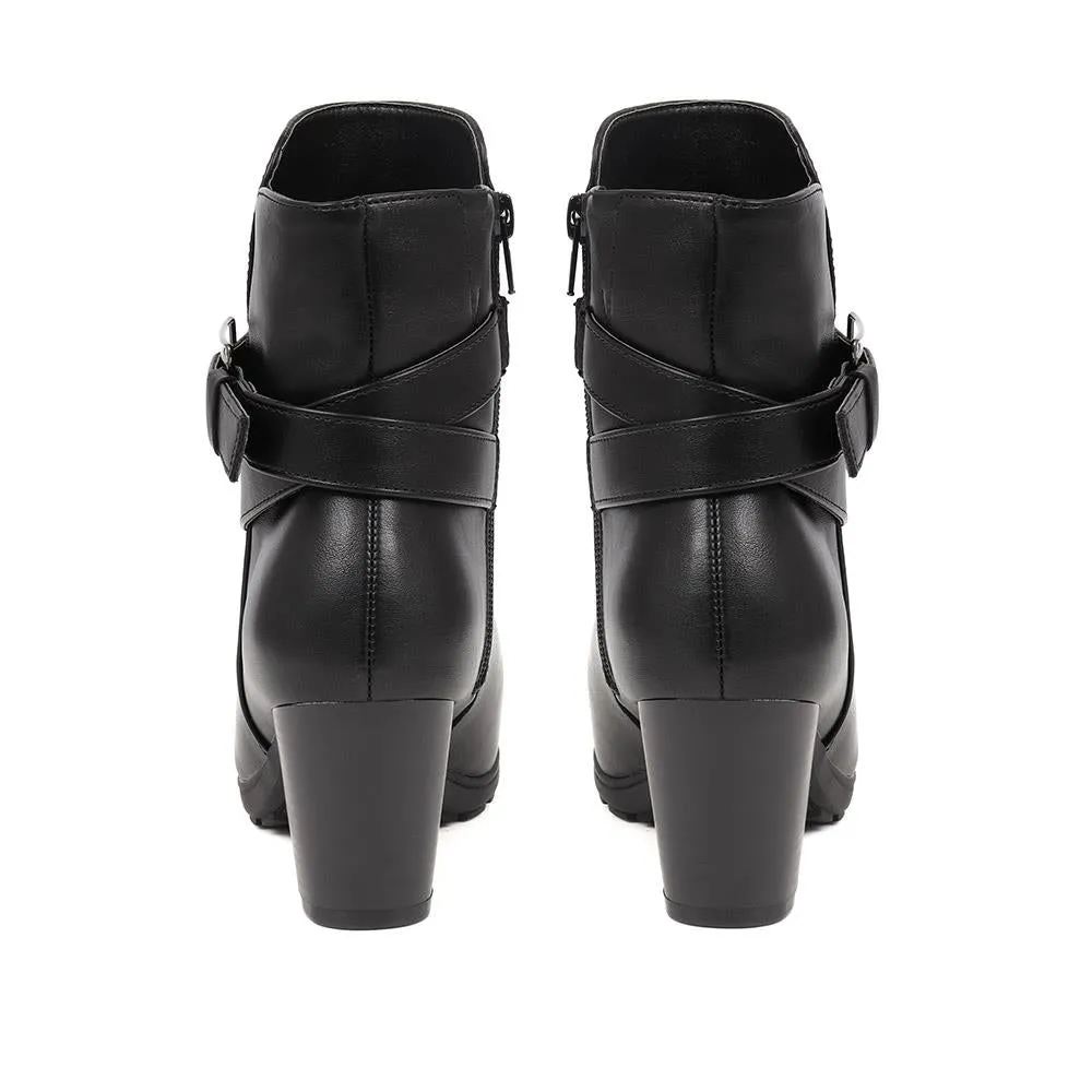 Buckle Detail Heeled Ankle Boots - WBINS38141 / 324 513 sold by Shoe-Shop product image thumbnail 4
