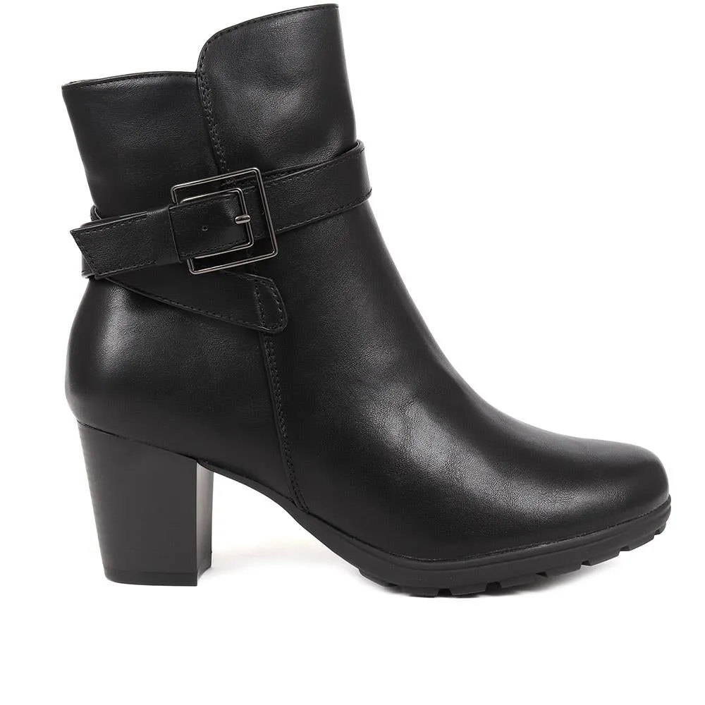 Buckle Detail Heeled Ankle Boots - WBINS38141 / 324 513 sold by Shoe-Shop product image thumbnail 3