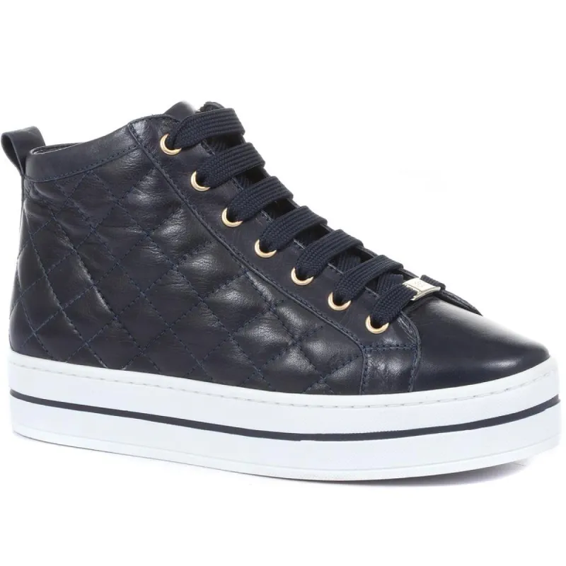 Elenore Leather Quilted Trainers - ELENORE / 321 307 sold by Shoe-Shop