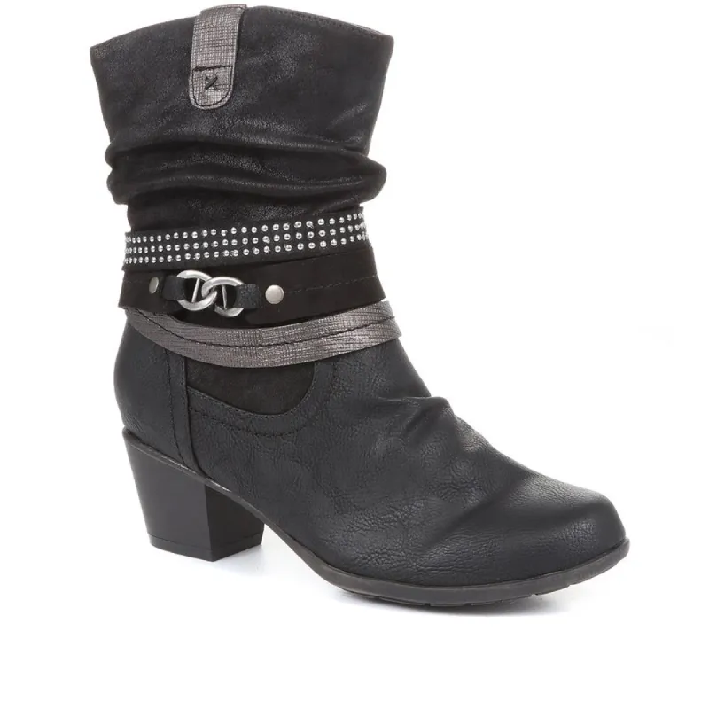 Block Heel Calf Boots - WBINS34049 / 320 453 made by Shoe-Shop