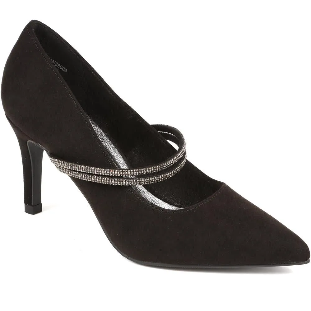 Embellished Strap Heeled Shoes - PLAN38003 / 324 153 sold by Shoe-Shop