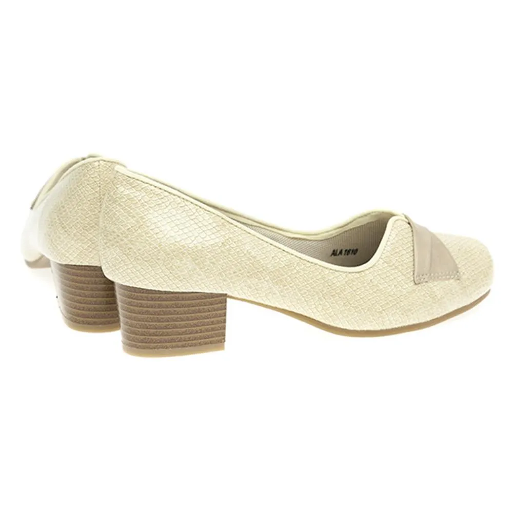 Wide Fit Block Heel Pump with Twist Design - ALA1610 / 125 024 sold by Shoe-Shop product image thumbnail 5