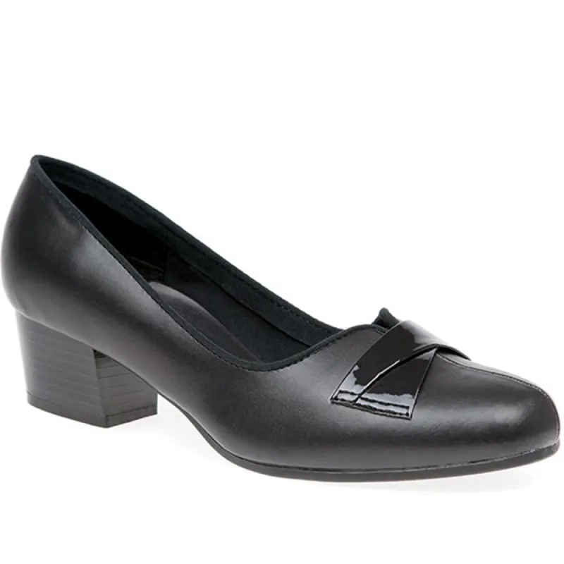 Wide Fit Block Heel Pump with Twist Design - ALA1610 / 125 024 sold by Shoe-Shop