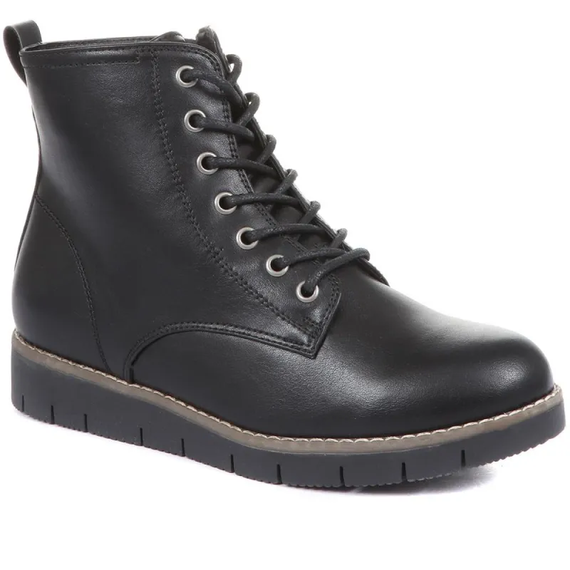 Faux Leather Lace Up Boots - WBINS34139 / 320 799 sold by Shoe-Shop