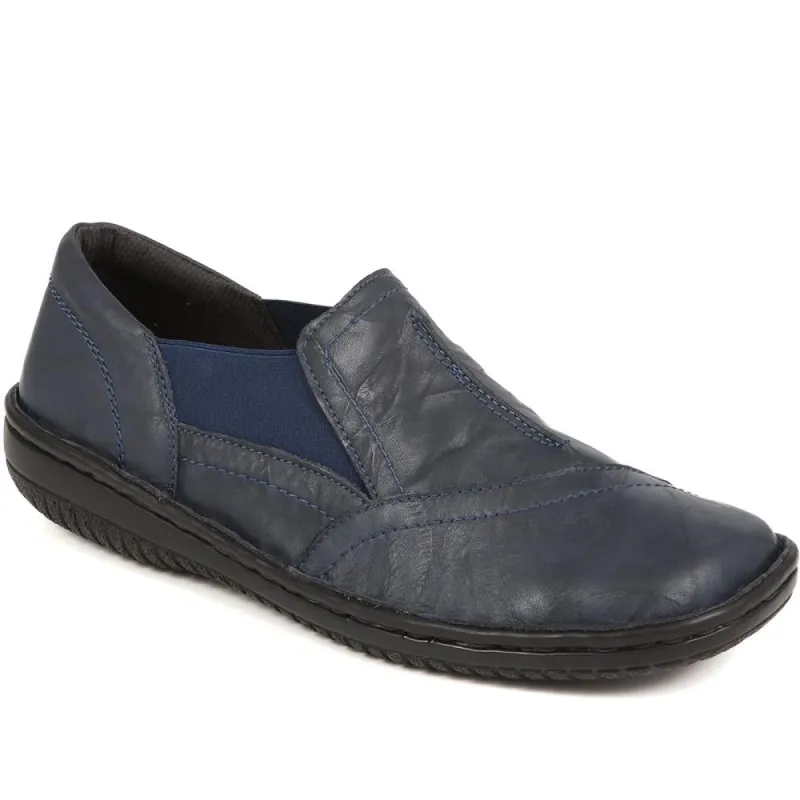 Elasticated Leather Slip-Ons - HAK38029 / 324 707 sold by Shoe-Shop