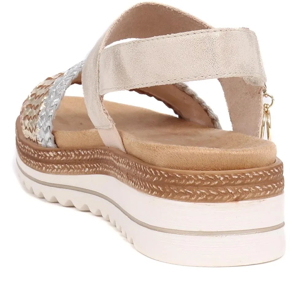 Metallic Double Strap Sandals - DRS39509 / 325 413 sold by Shoe-Shop product image thumbnail 4