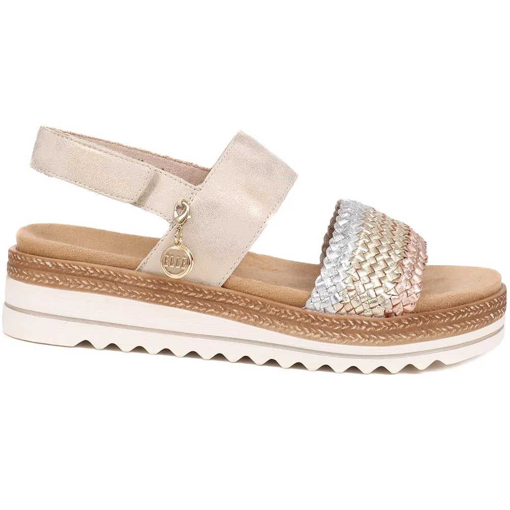 Metallic Double Strap Sandals - DRS39509 / 325 413 sold by Shoe-Shop product image thumbnail 3