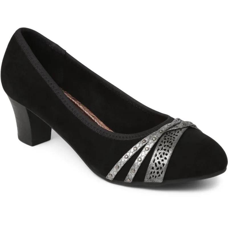 Wide Fit Block Heeled Court Shoes - PLAN39011 / 325 528 sold by Shoe-Shop