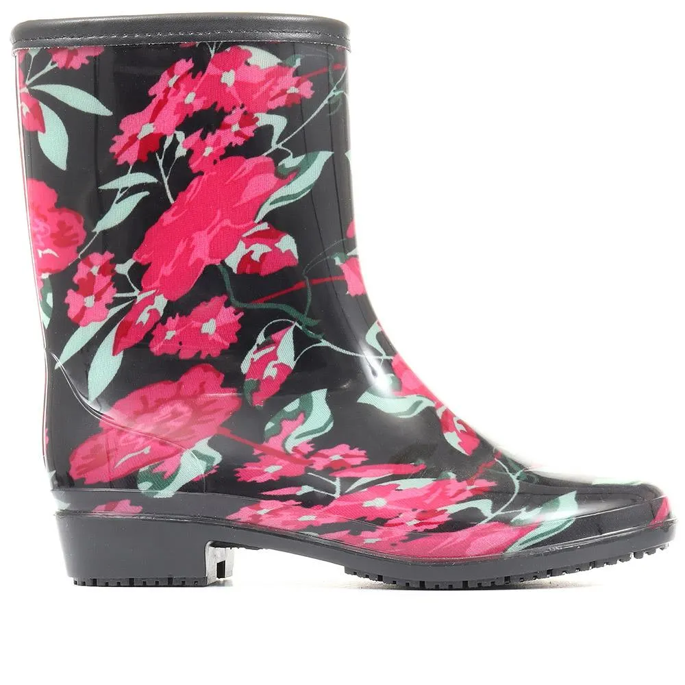 Floral Print Wellie Ankle Boot - FEI30008 / 316 230 sold by Shoe-Shop product image thumbnail 3