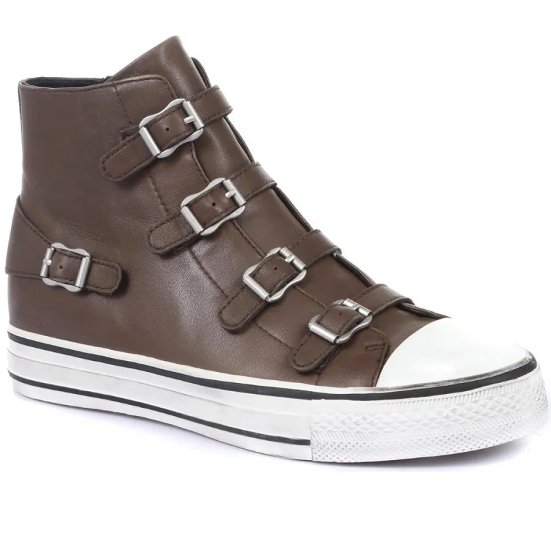 Virgin Leather High-Top Platform Trainers - FASHE34501 / 320 276 made by Ash